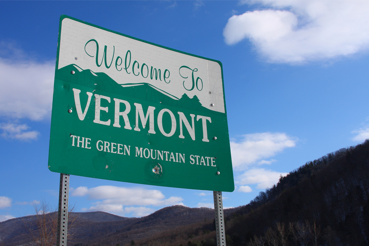 Welcome to Vermont state highway sign